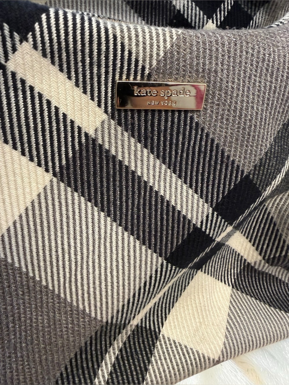 kate spade Black and Gray Plaid Shoulder Bag - Picture 3 of 13